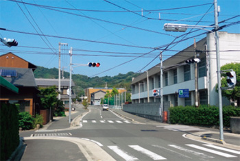 画像：島内唯一の信号機