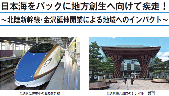 日本海をバックに地方創生へ向けて疾走！ ～北陸新幹線・金沢延伸開業による地域へのインパクト～