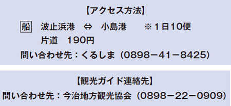 【アクセス方法】、【観光ガイド連絡先】